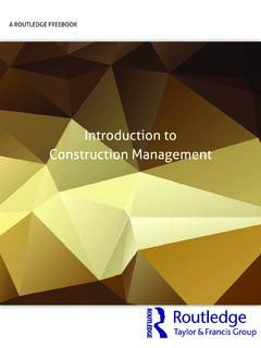 Introduction to Construction Management - Routledge