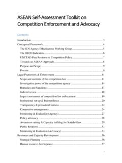 ASEAN Self Assessment Toolkit on Competition …