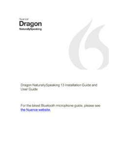 Dragon NaturallySpeaking 13 Installation Guide and User …