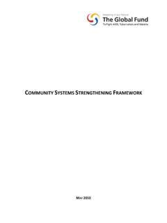 COMMUNITY SYSTEMS STRENGTHENING …