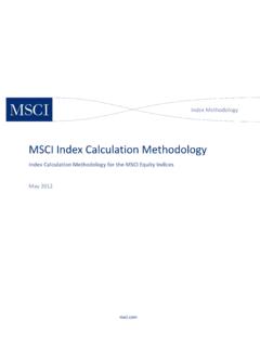 MSCI Index Calculation Methodology
