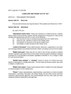 landlord tenant act - The LPA