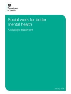 Social work for better mental health - A strategic statement