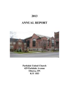 2013 ANNUAL REPORT - Parkdale United Church