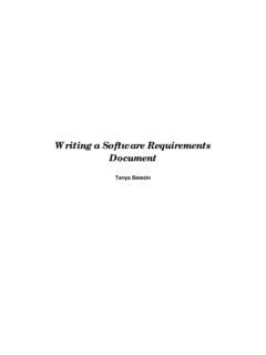 Writing a Software Requirements Document