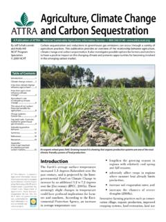 Agriculture, Climate Change and Carbon Sequestration