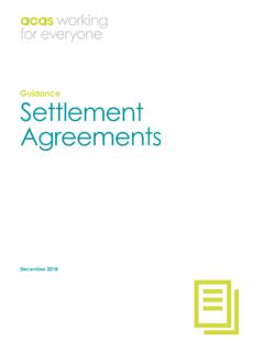 Guidance Settlement Agreements - Acas