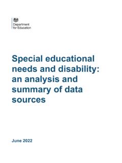 Special educational needs and disability: an analysis and ...