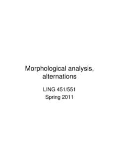 Morphological analysis, alternations