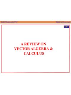 A REVIEW ON VECTOR ALGEBRA &amp; CALCULUS - GUC