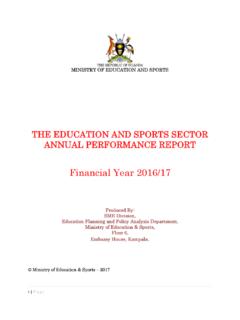 THE EDUCATION AND SPORTS SECTOR ANNUAL …