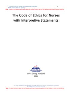 The Code of Ethics for Nurses with Interpretive Statements