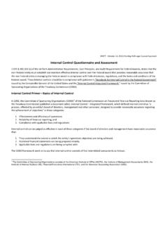 Internal Control Questionnaire and Assessment