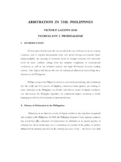 ARBITRATION IN THE PHILIPPINES - ASEAN LAW …
