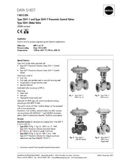 Type 3241-1 and Type 3241-7 Pneumatic Control Valves Type ...