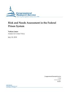 Risk and Needs Assessment in the Federal Prison System