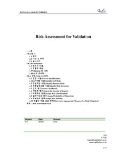 Risk Assessment for Validation