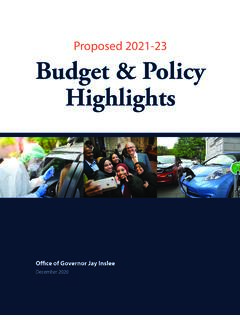 Proposed 2021-23 Budget and Policy Highlights
