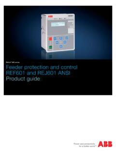 REF601 and REJ601 Product Guide - ABB