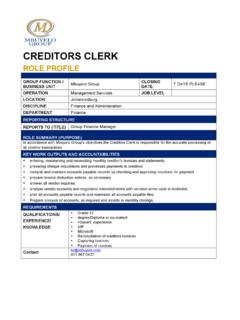 Creditors Clerk - mbuyelo.com
