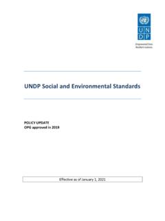 UNDP Social and Environmental Standards