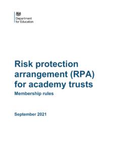 Risk protection arrangement (RPA) for academy trusts
