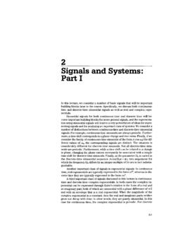 Lecture 2: Signals and systems: part I - MIT OpenCourseWare
