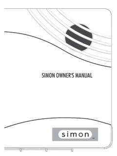 Simon Owners Manual - Security Alarm Monitoring …