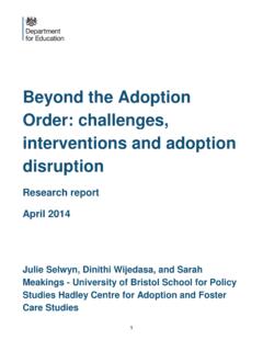 Beyond the Adoption Order: challenges, interventions and ...