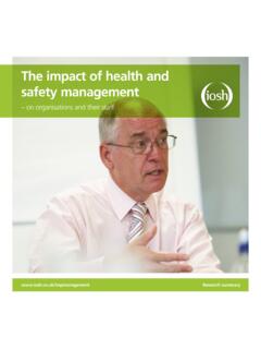 The impact of health and safety management - IOSH