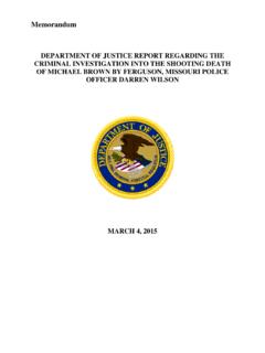 DOJ Report on Shooting of Michael Brown - U.S.