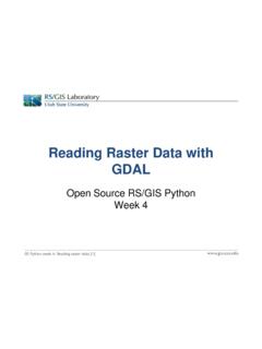 Reading Raster Data with GDAL - Utah State University