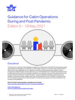 IATA Guidance Cabin Operations During and post pandemic