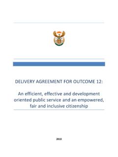 DELIVERY AGREEMENT FOR OUTCOME 12: An …