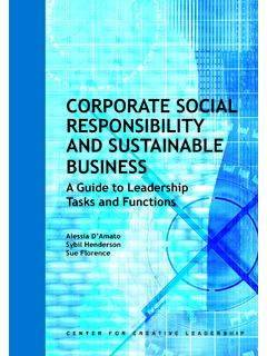 Corporate Social Responsibility and Sustainable Business