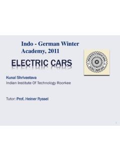 Indo - German Winter Academy, 2011 ELECTRIC CARS