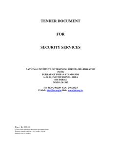 TENDER DOCUMENT FOR SECURITY SERVICES - bis.gov.in