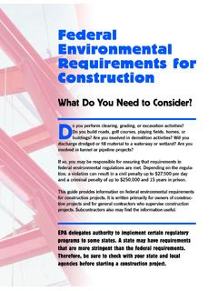 Federal Environmental Requirements for Construction
