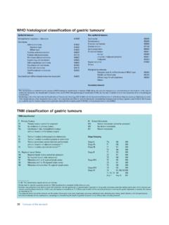 WHO histological classification of gastric tumours