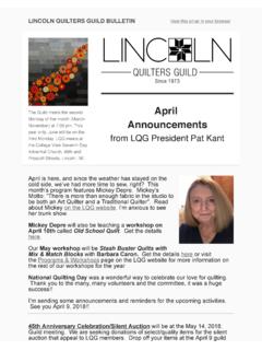 April Announcements - lincolnquiltersguild.org