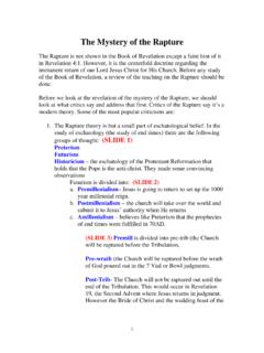 The Mystery of the Rapture - acts1711.com