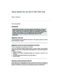 Value-Added Tax Act 89 of 1991 (VAT Act)