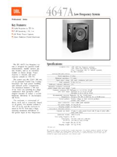 4647A Specification Document - JBL Professional