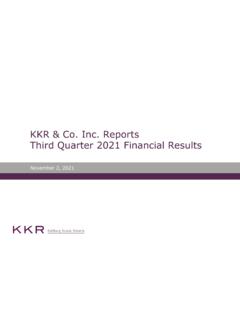 KKR &amp; Co. Inc. Reports Third Quarter 2021 Financial Results