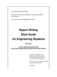 Report Writing Style Guide for Engineering Students