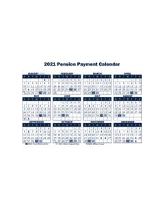 2021 Pension Payment Calendar