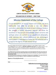 Mission Statement of the College - Loreto College, …