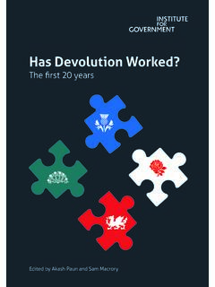 Has Devolution Worked? - The Institute for Government