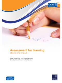 Assessment for learning - ed