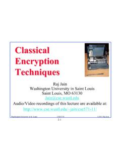 Classical Encryption Techniques